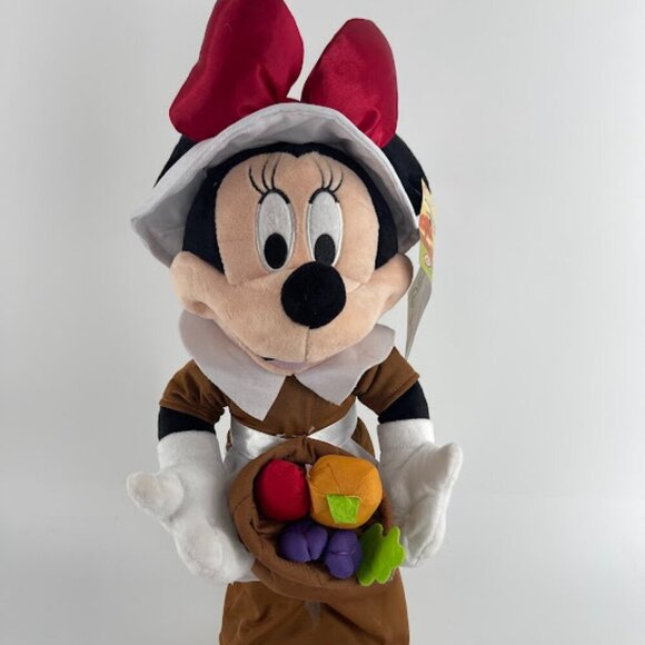 Disney Other - Disney Minnie Mouse Thanksgiving Pilgrim Door Greeter Plush 20"
